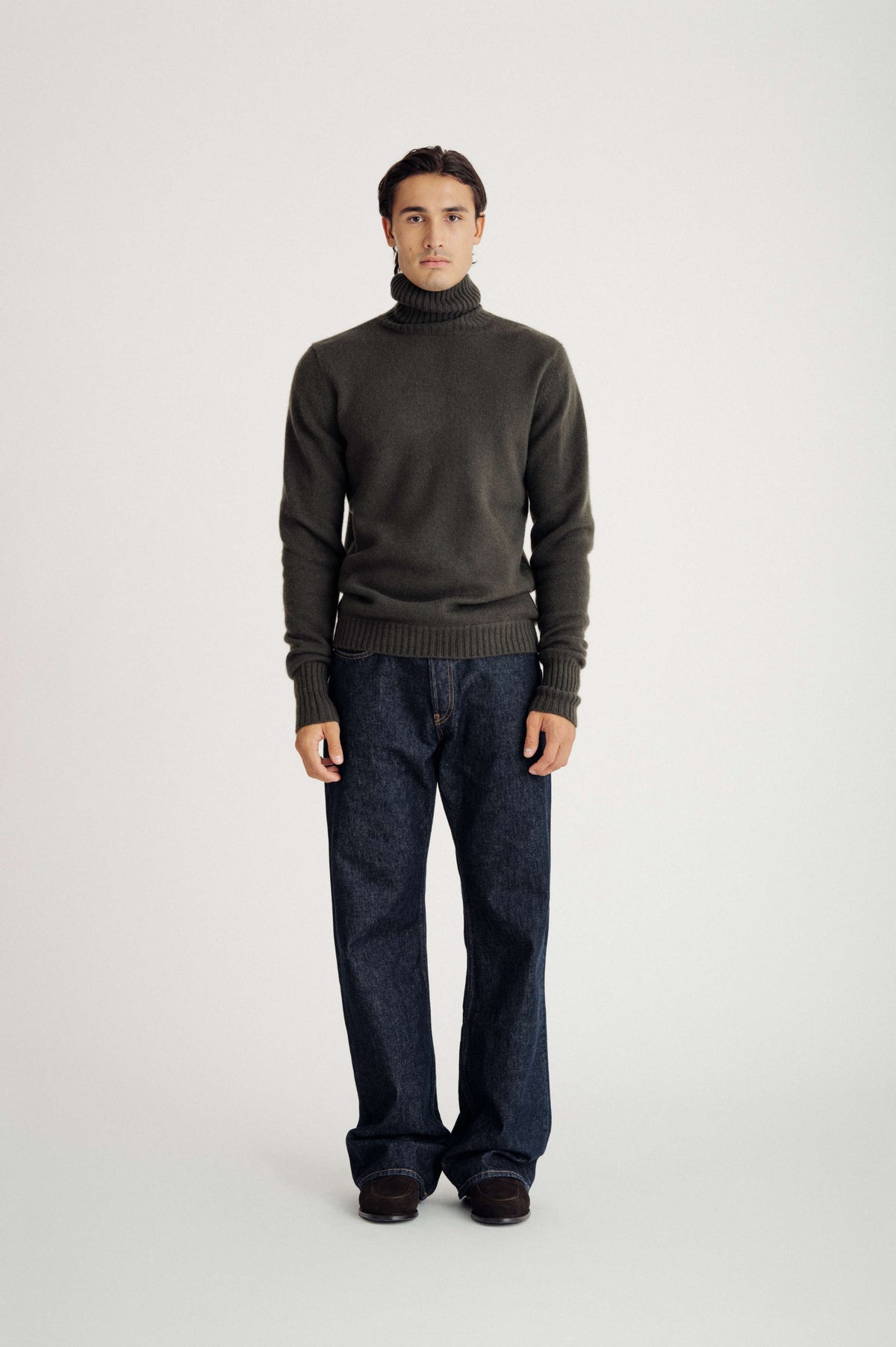 Davida Man Chunky Roll Neck Sweater Sweaters Hunter's Green