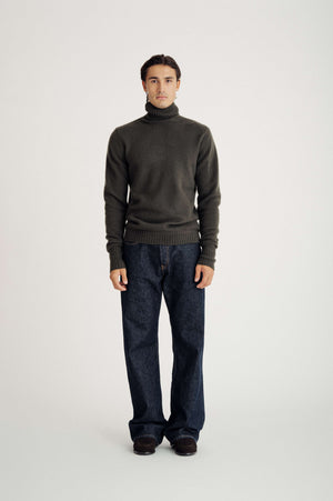 Man Chunky Roll Neck Sweater - Hunter's Green