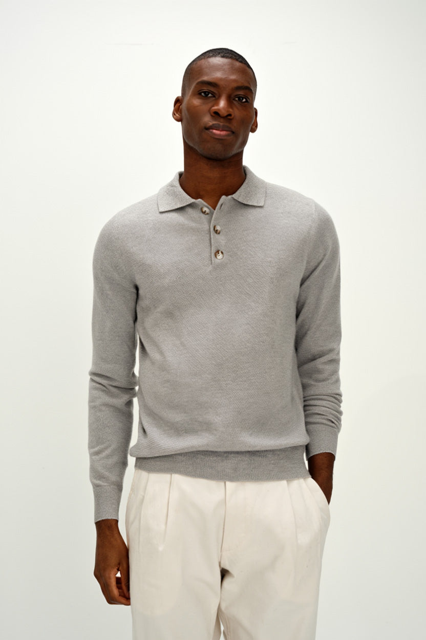 Davida Man Collar Sweaters Light Grey