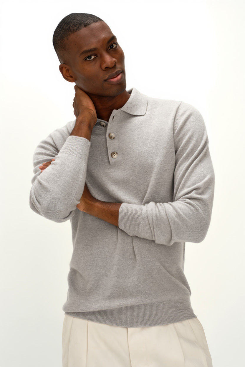 Davida Man Collar Sweaters Light Grey