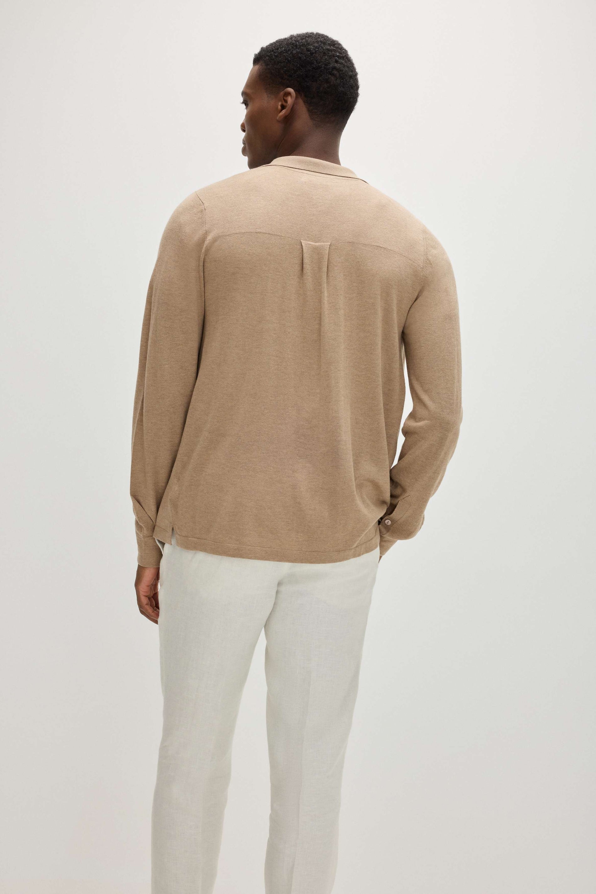 Davida Man Fine Knit Classic Shirt Sweaters Mink