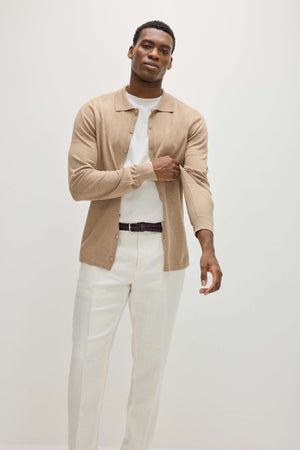 Man Fine Knit Classic Shirt - Mink