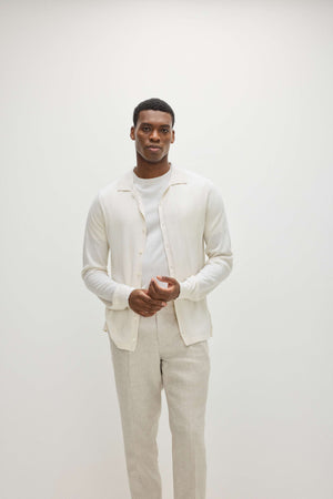 Man Fine Knit Classic Shirt - White