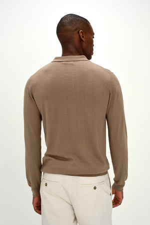 Man Fine Knit Collar - Mink