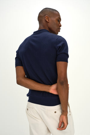 Man Fine Knit Pique - Navy