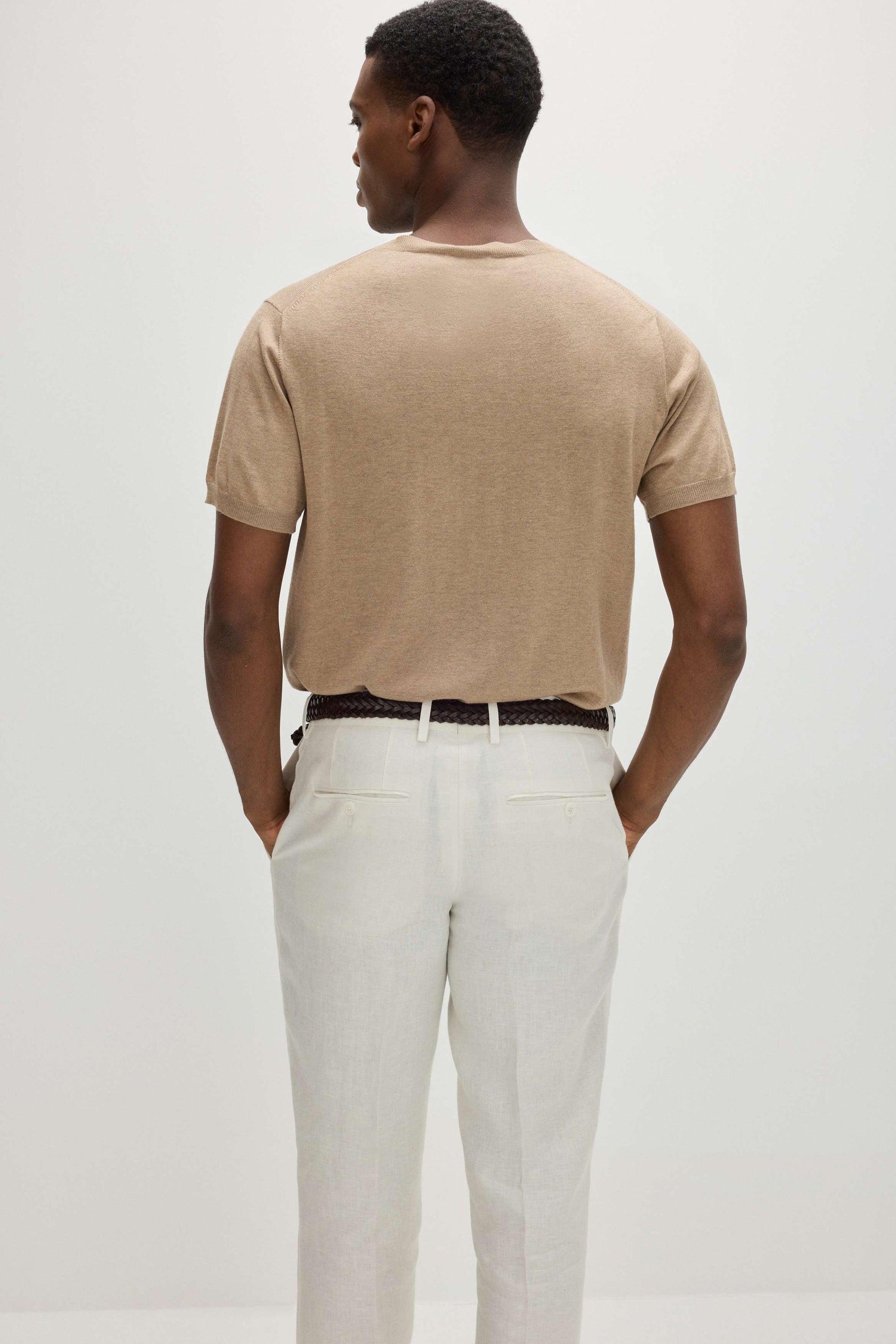 Davida Man Fine Knit Pocket T-Shirt Sweaters Mink