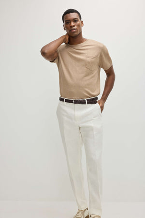 Man Fine Knit Pocket T-Shirt - Mink