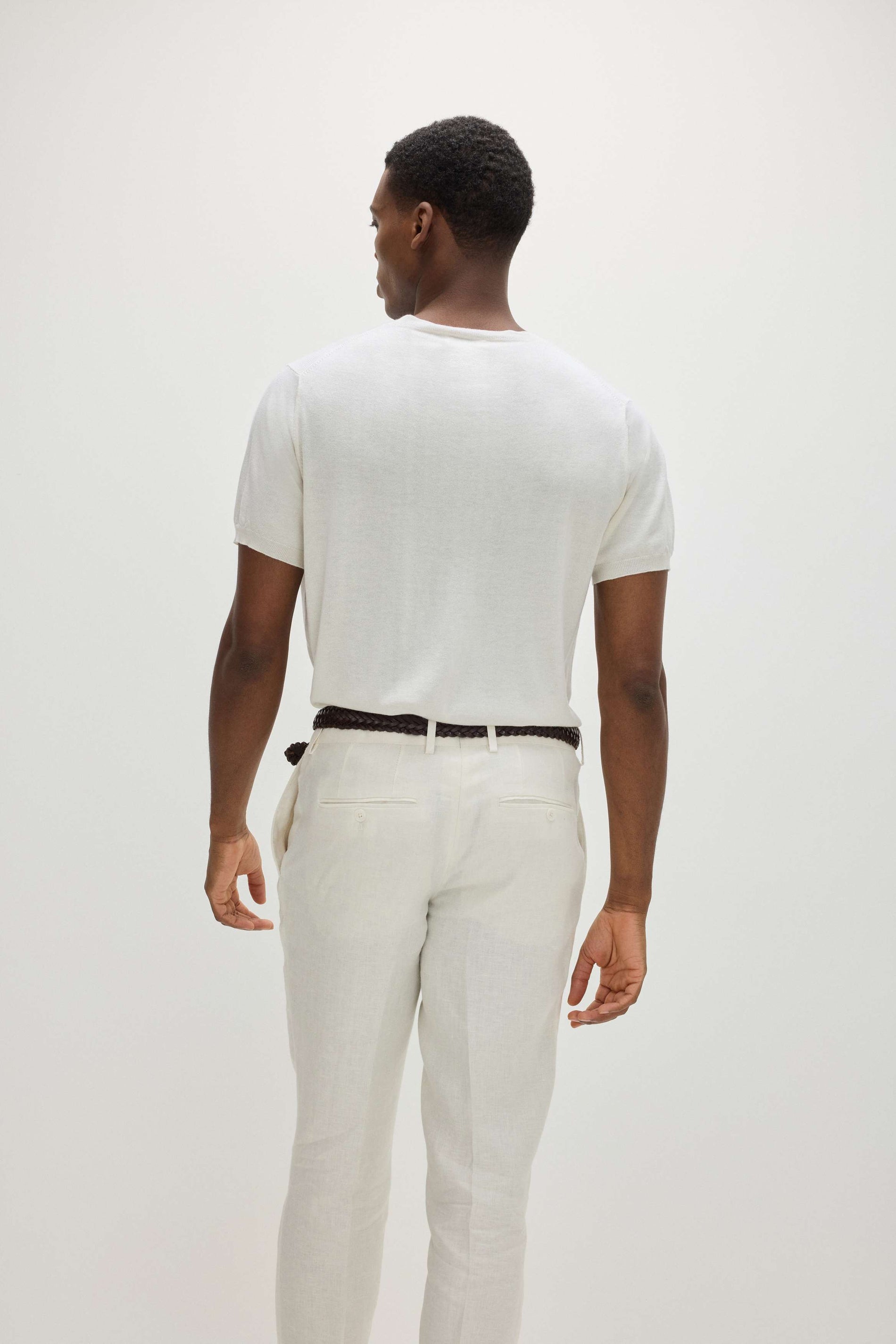 Davida Man Fine Knit Pocket T-Shirt Sweaters White