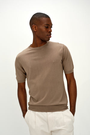 Man Fine Knit T-shirt - Mink