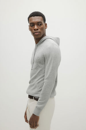 Man Front Pocket Hoodie - Light Grey