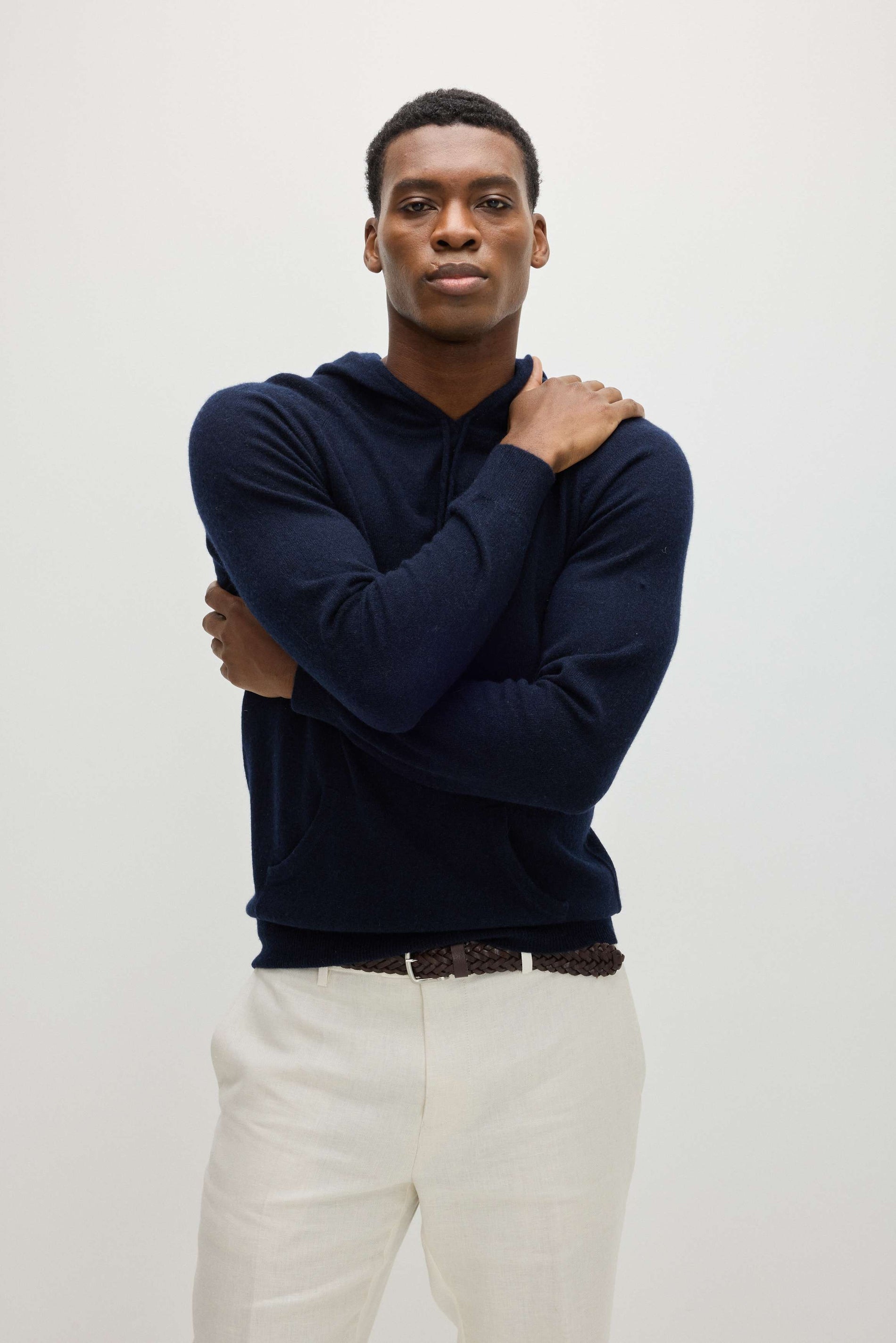 Davida Man Front Pocket Hoodie Sweaters Navy