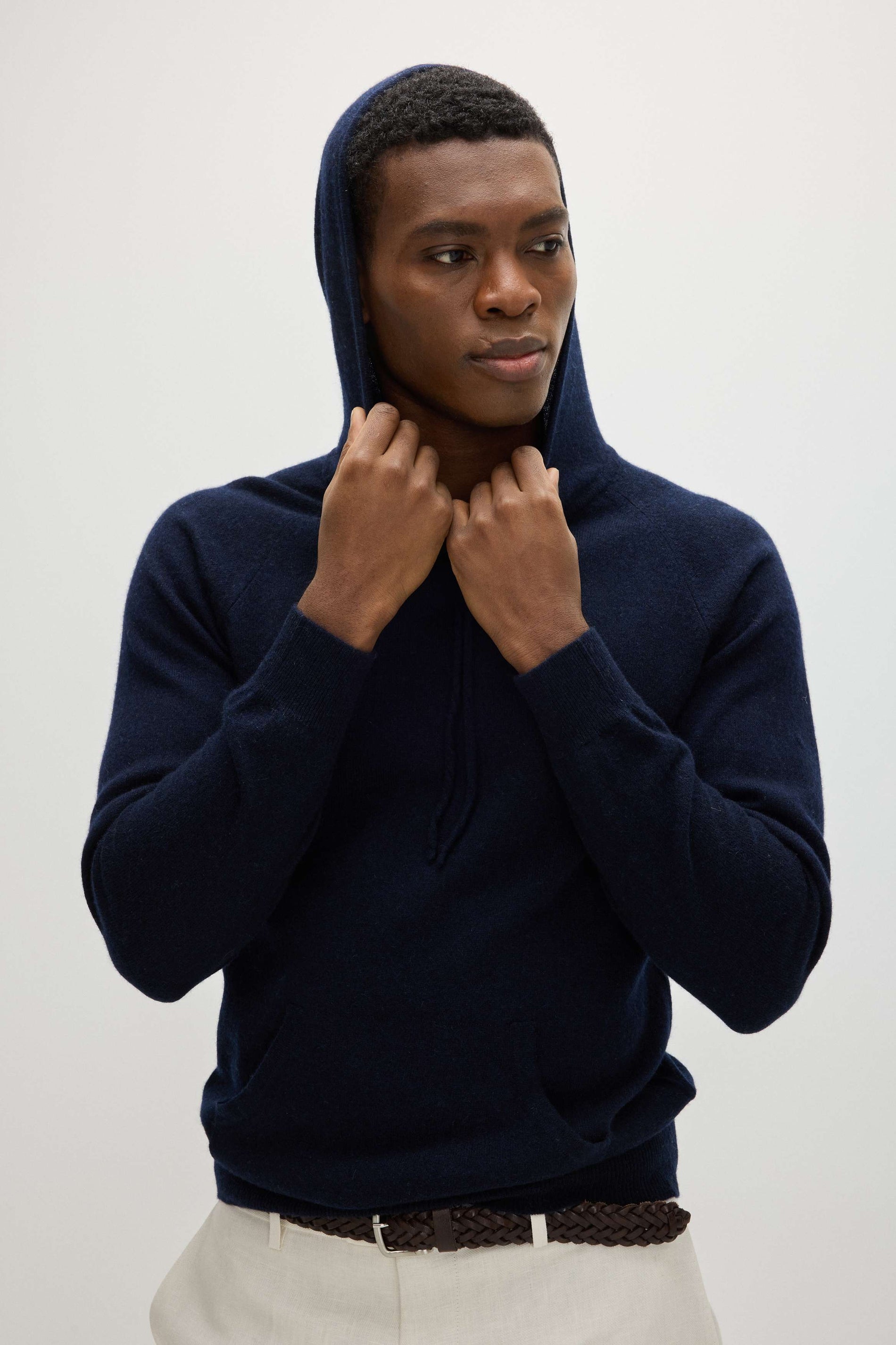 Davida Man Front Pocket Hoodie Sweaters Navy