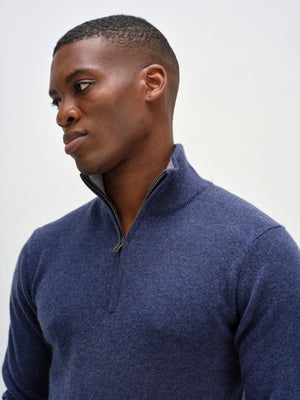 Man Half Zip - Denim Blue
