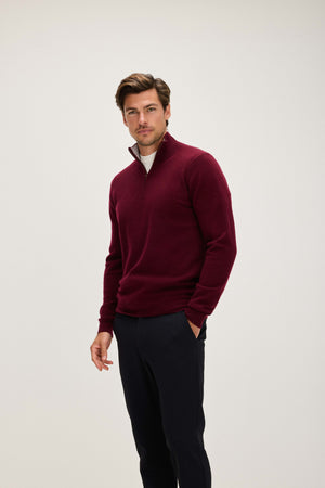 Man Half Zip - Mulberry Red