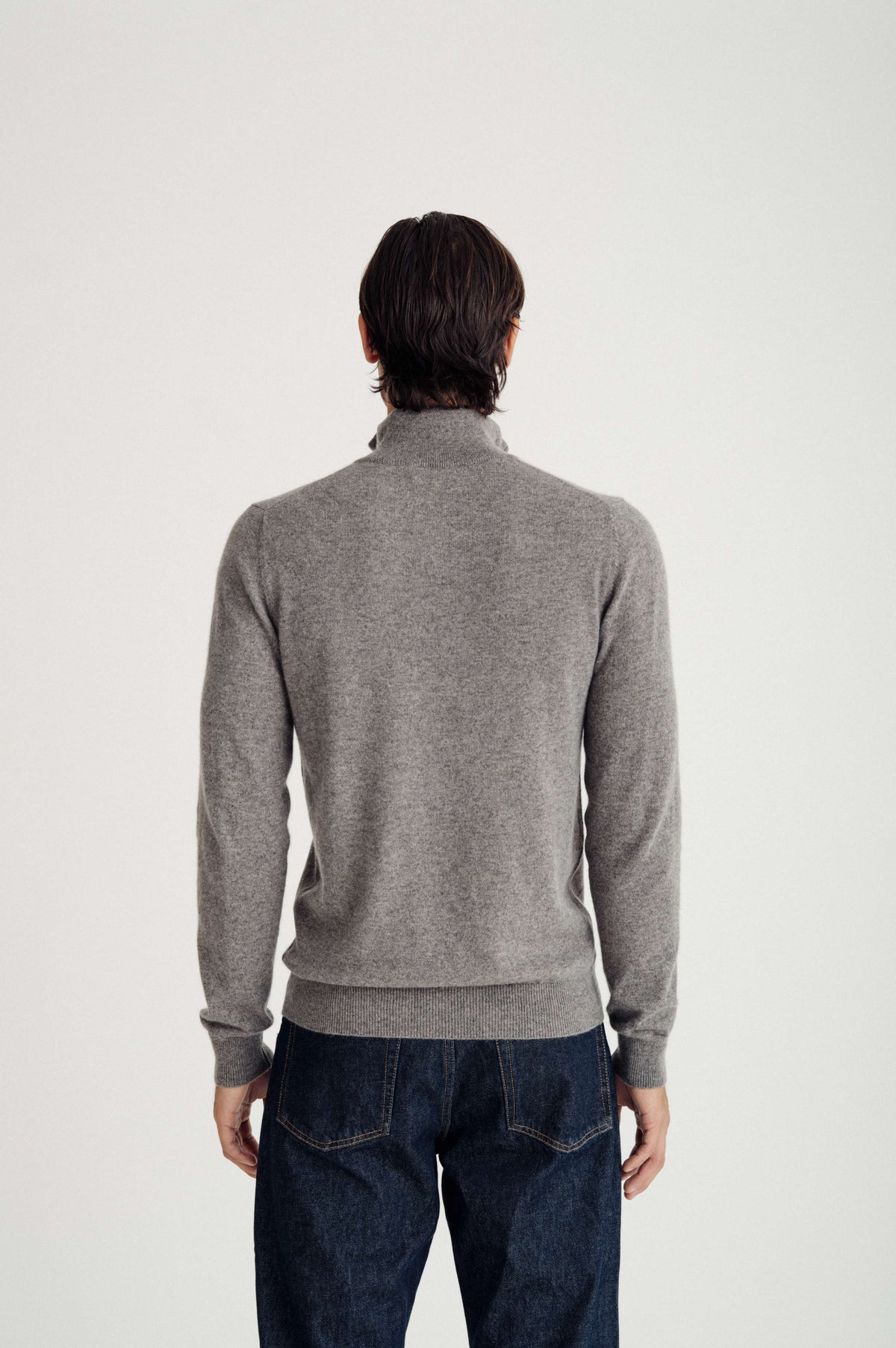 Davida Man Half Zip Sweaters Taupe