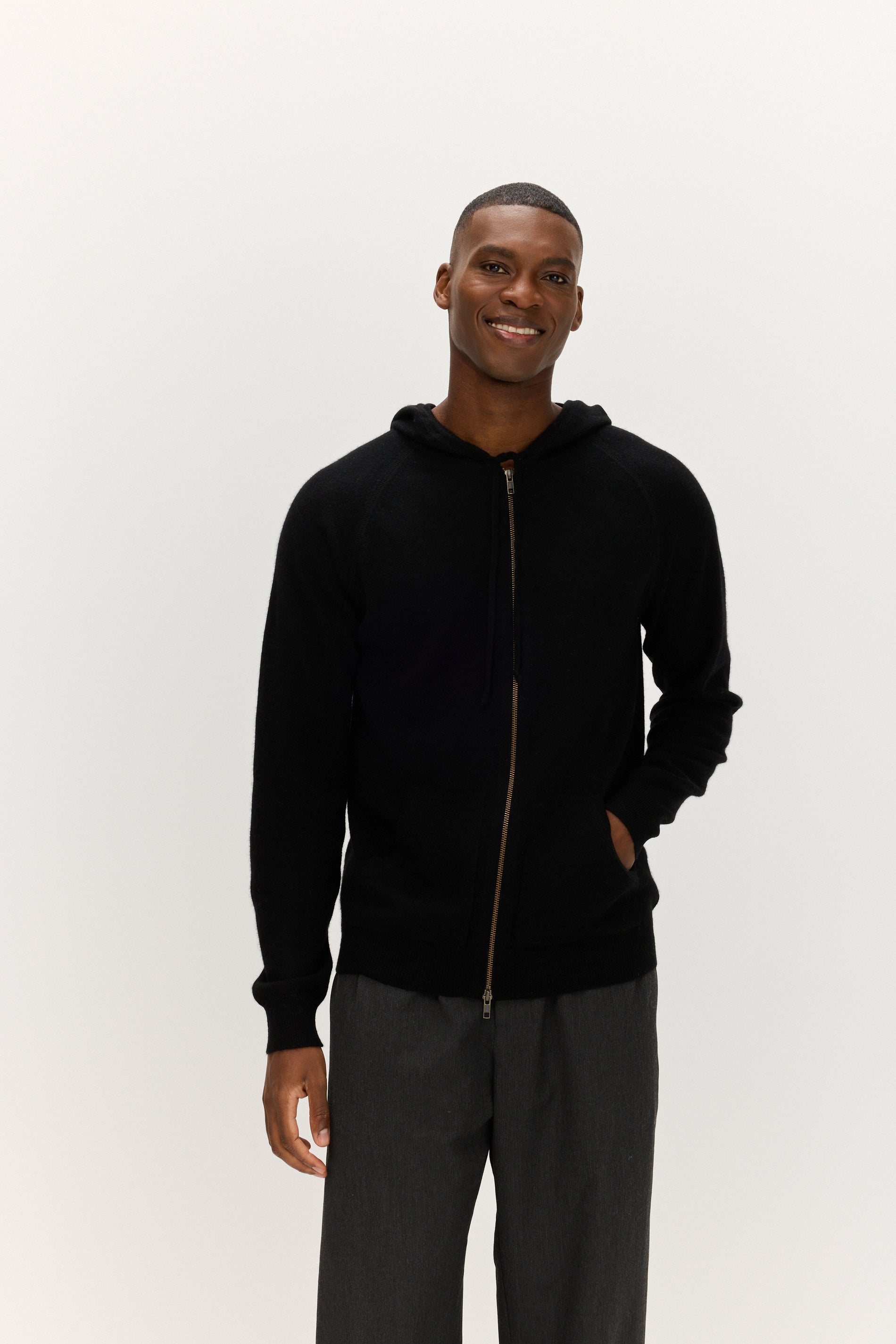 Davida Man Hood Cardigans Black