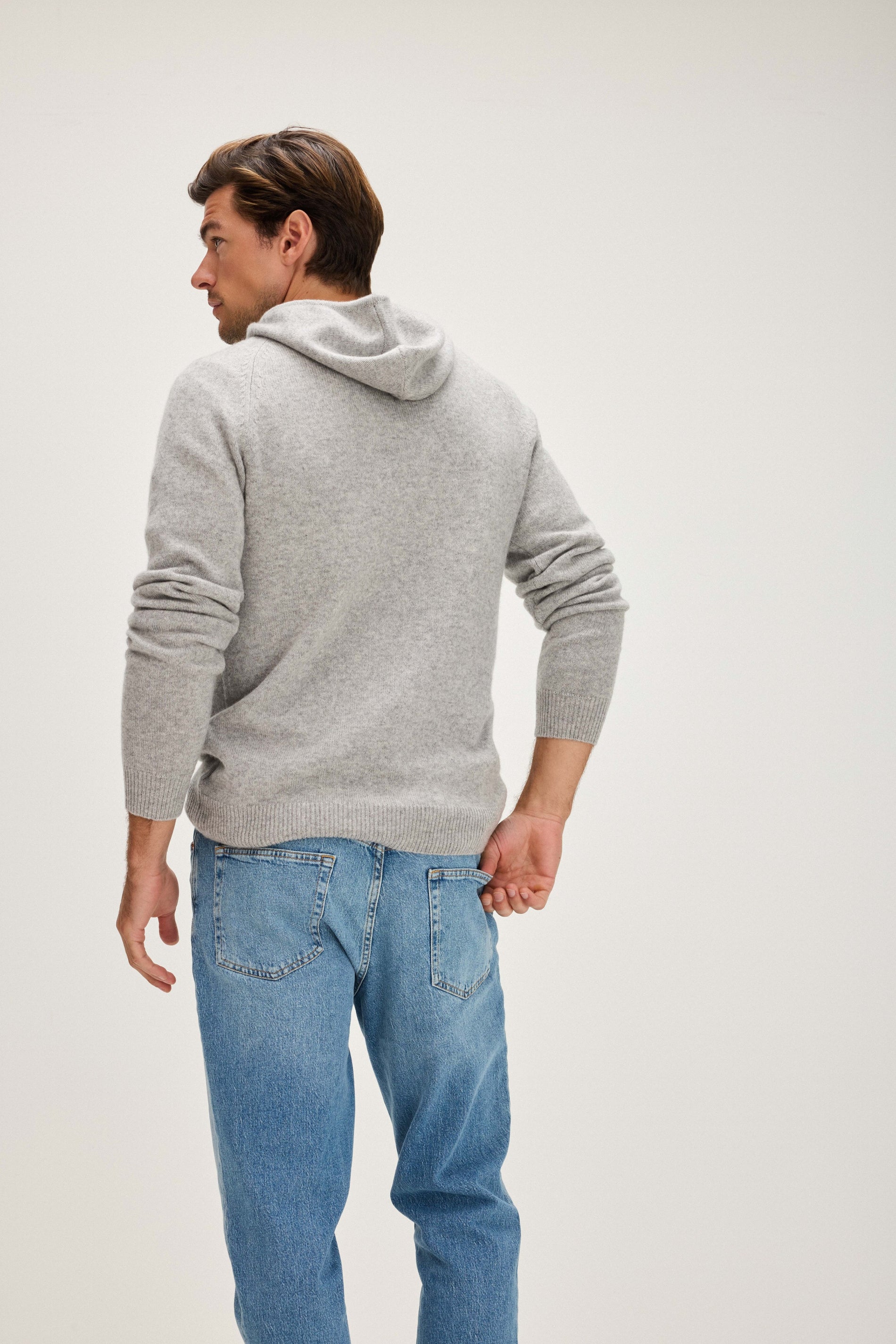 Davida Man Hood Cardigans Light Grey