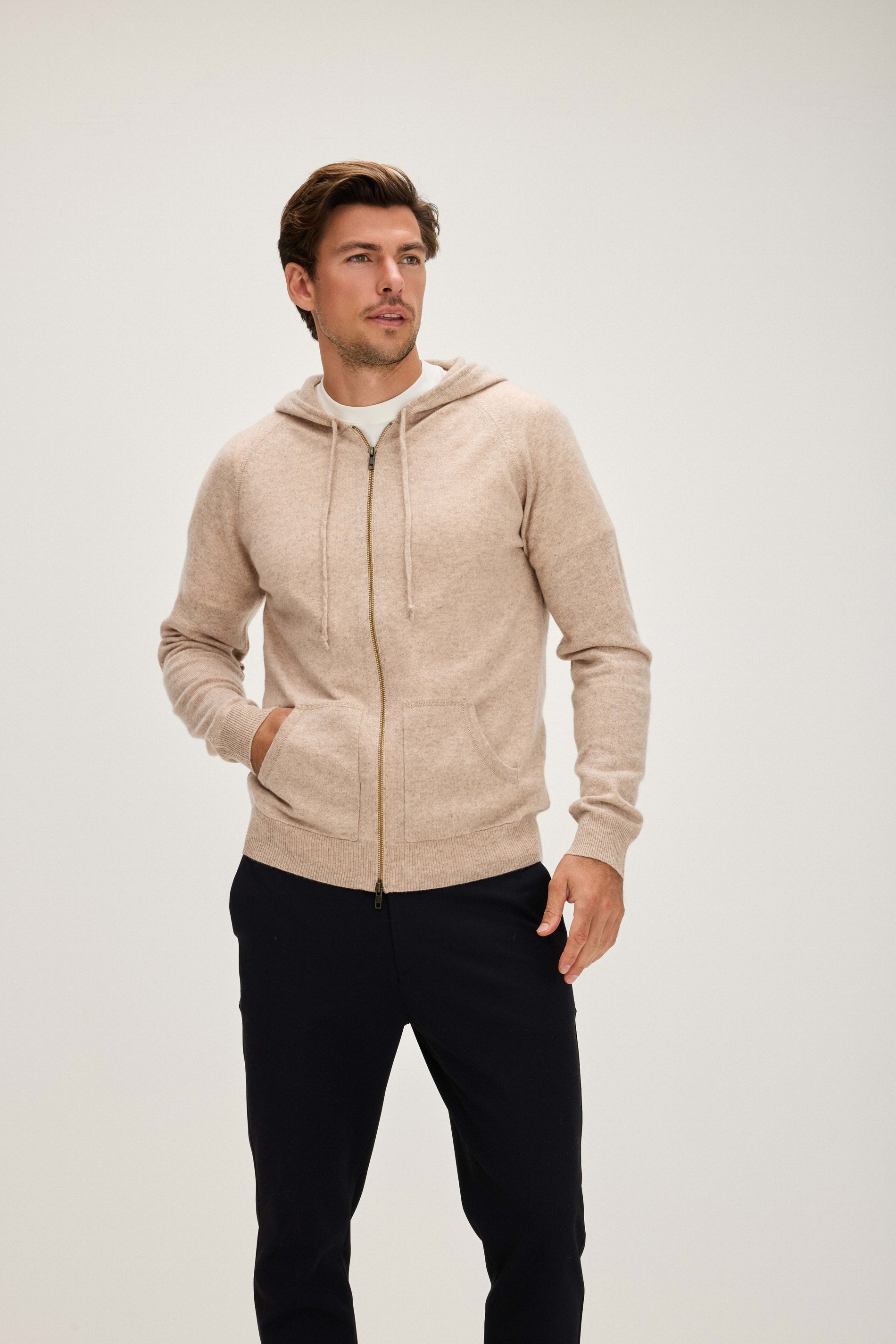 Davida Man Hood Cardigans Sand