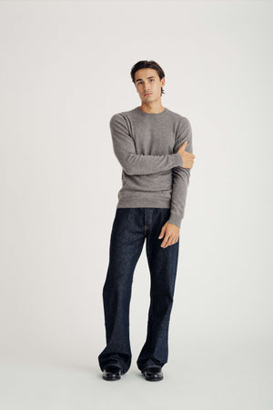 Man O-neck Plain - Taupe