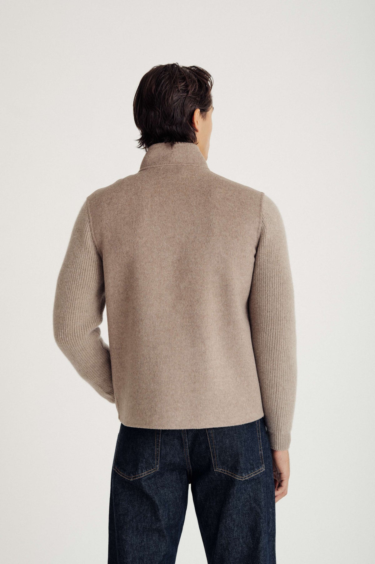 Davida Man woven jacket with pockets Outerwear Sand