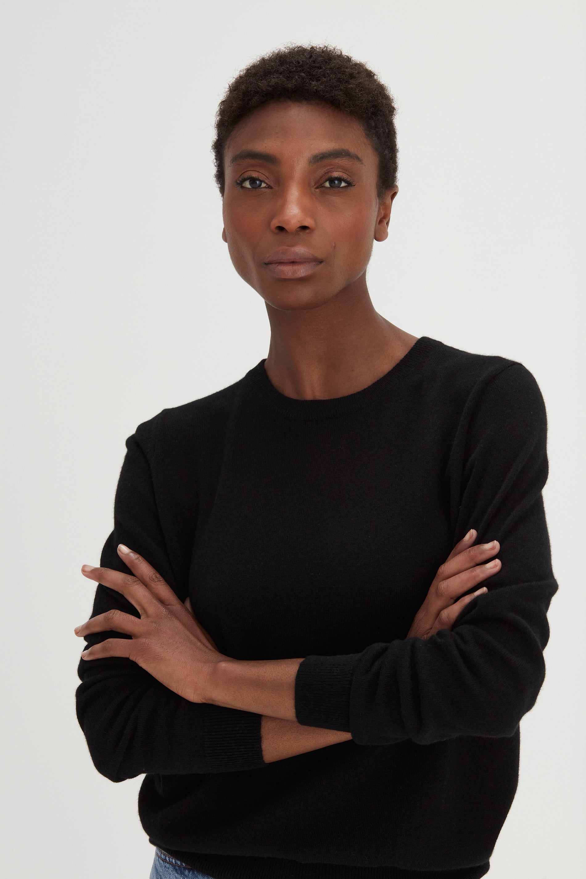 Davida Old Basic O-neck Sweater Sweaters Black