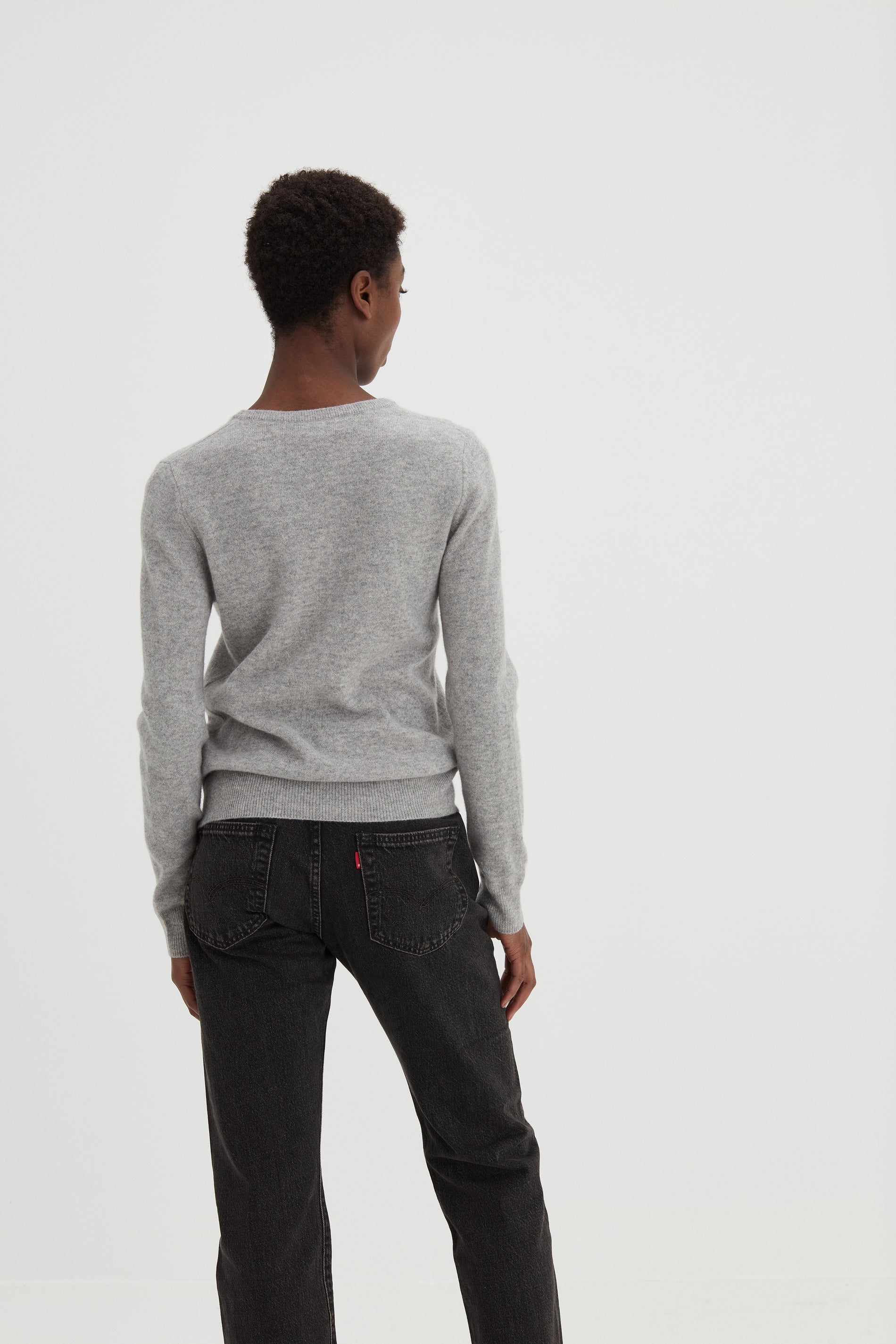 Davida Old Basic O-neck Sweater Sweaters Light Grey