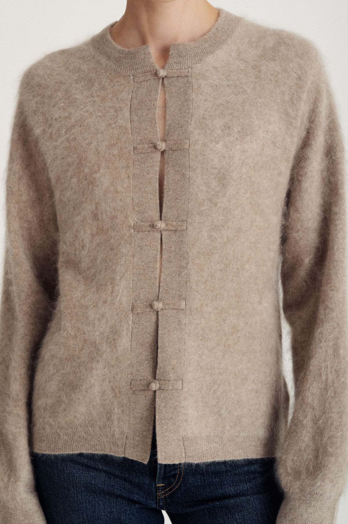 Davida Pankou Closure Cardigan Cardigans Mink