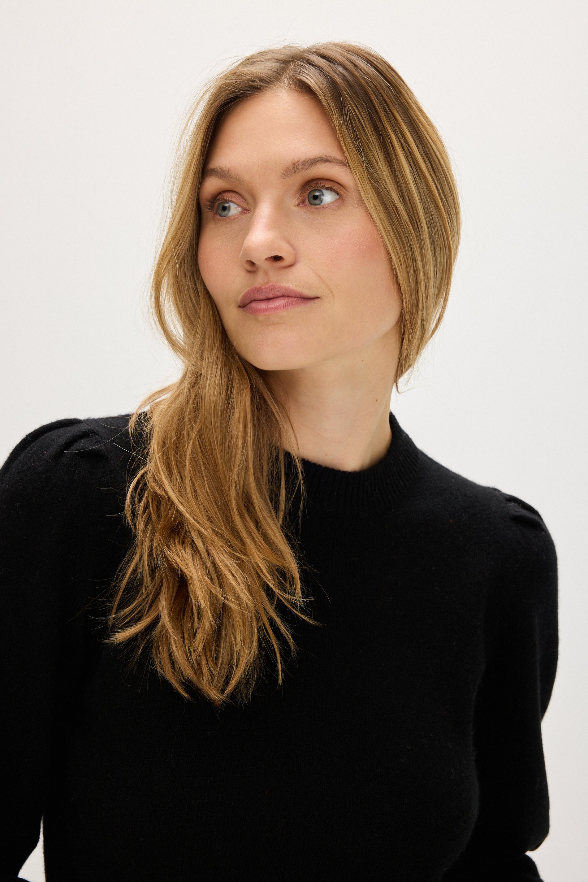 Davida Puff Sleeve Sweater Long Sweaters Black
