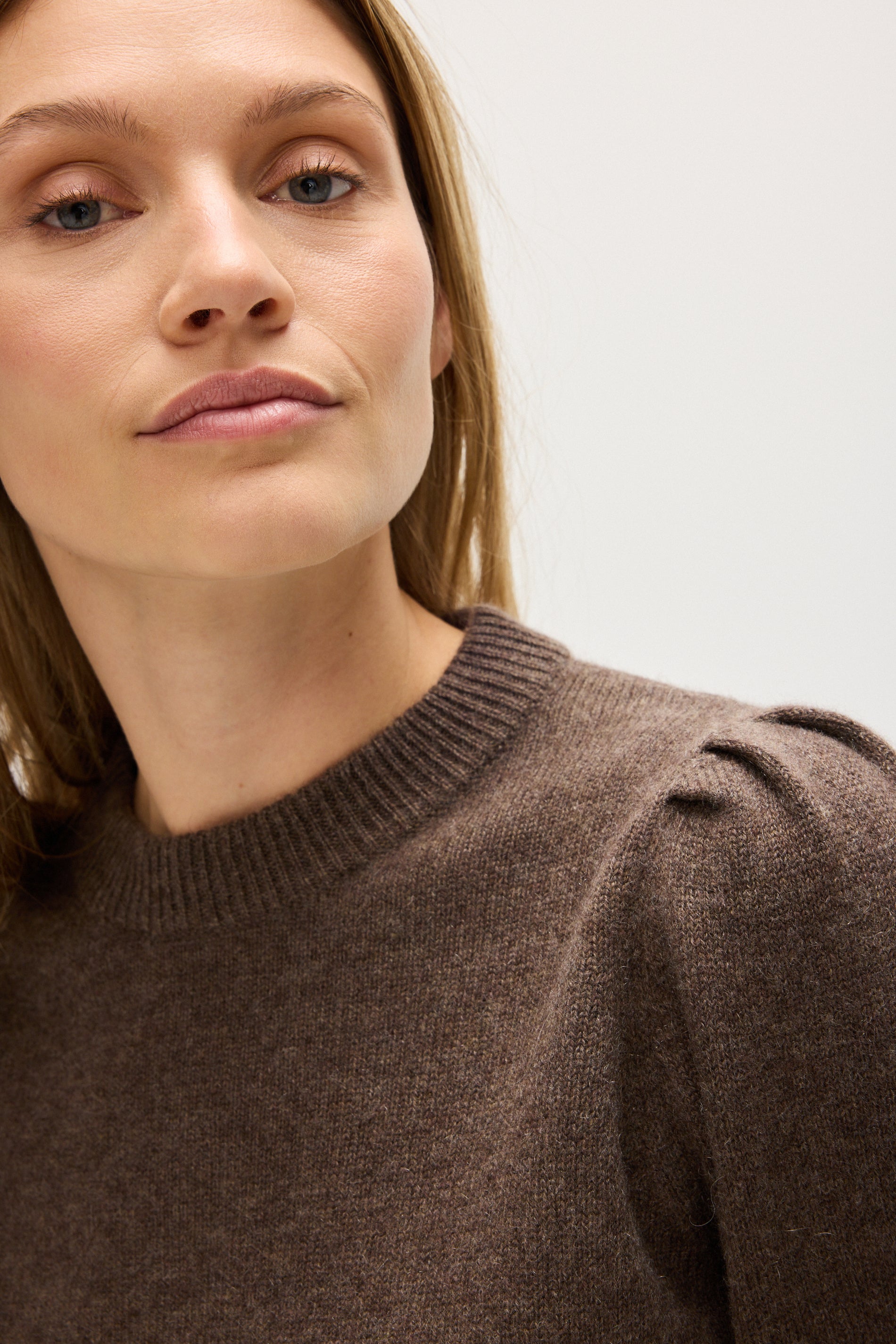 Davida Puff Sleeve Sweater Long Sweaters Cacao