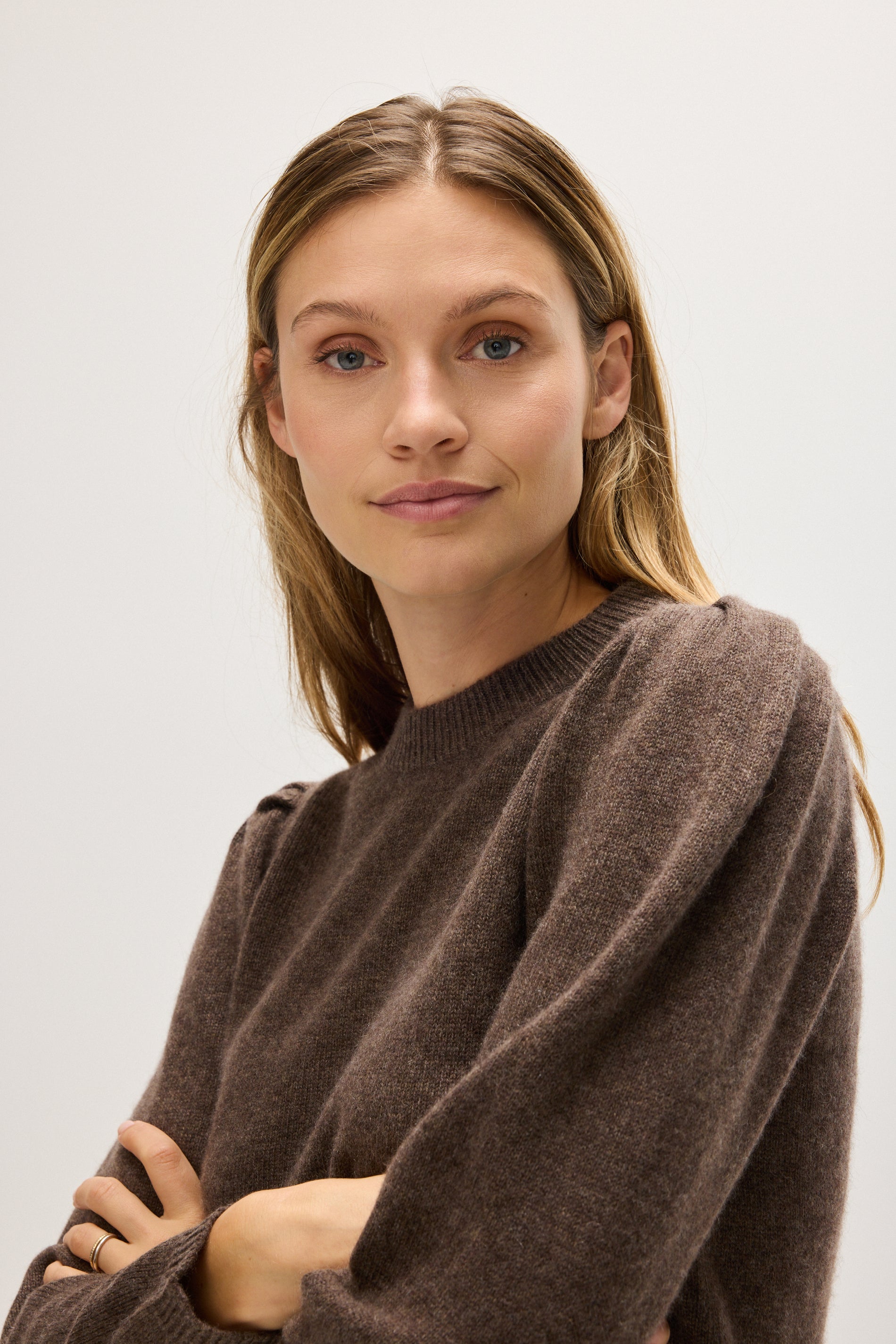 Davida Puff Sleeve Sweater Long Sweaters Cacao