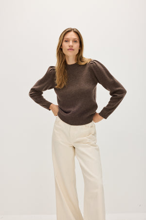Puff Sleeve Sweater Long - Cacao