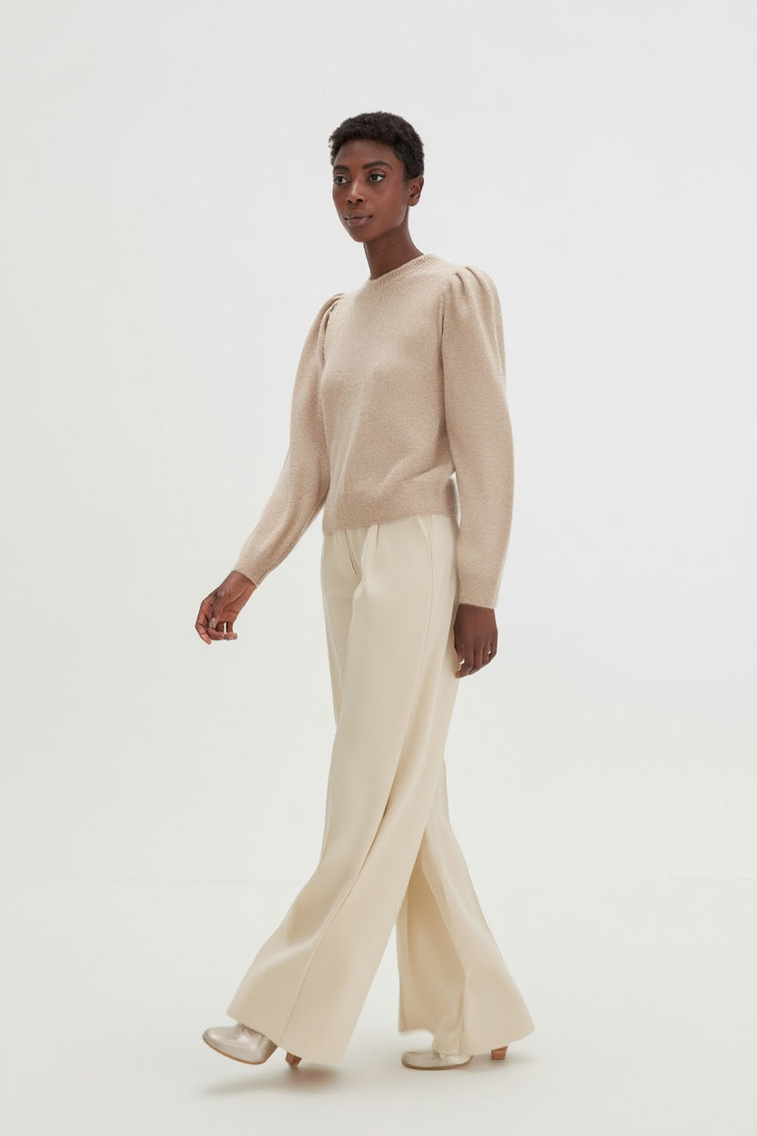 Davida Puff Sleeve Sweater Long Sweaters Sand