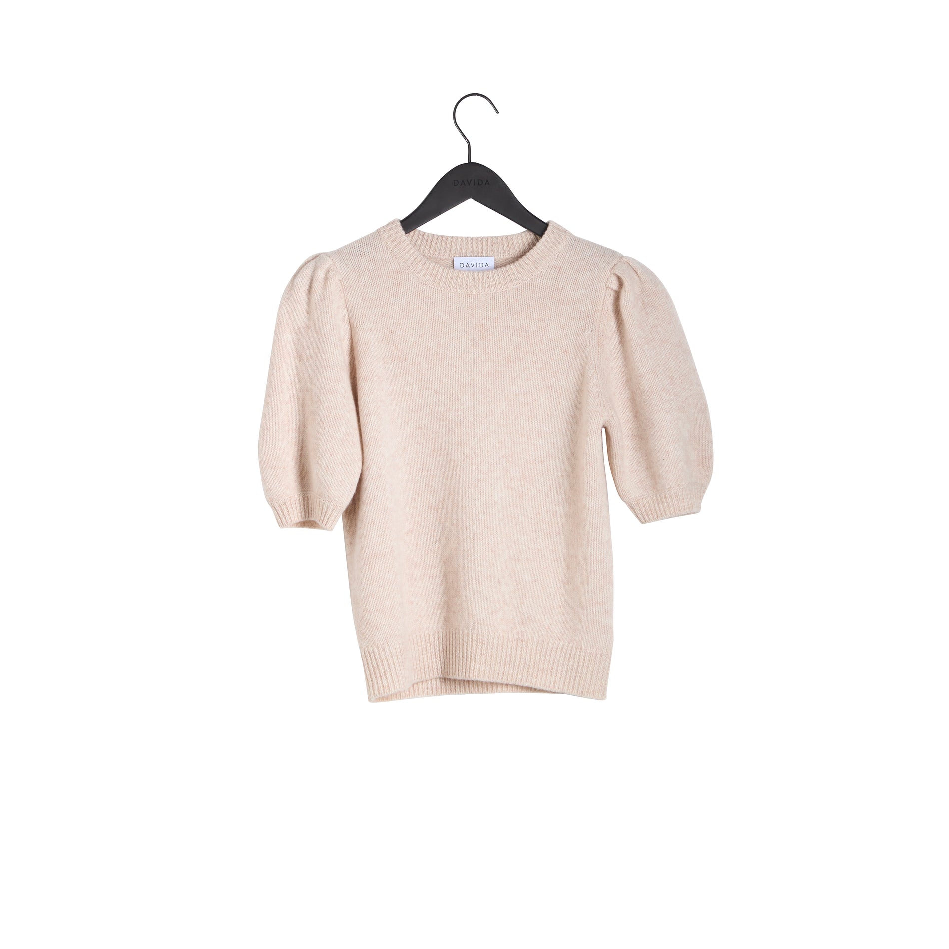 Davida Puff Sleeve T-shirt Sweaters Light Beige
