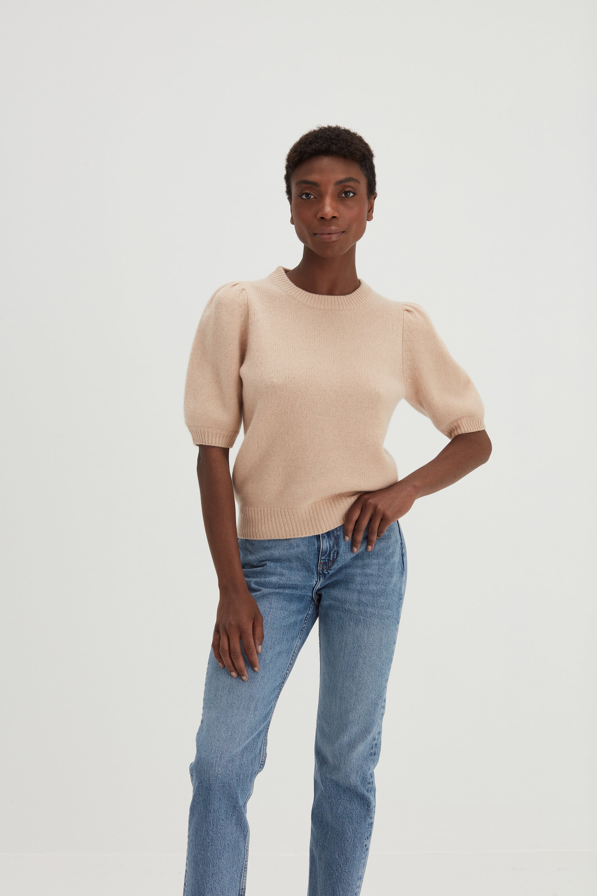 Davida Puff Sleeve T-shirt Sweaters Wheat