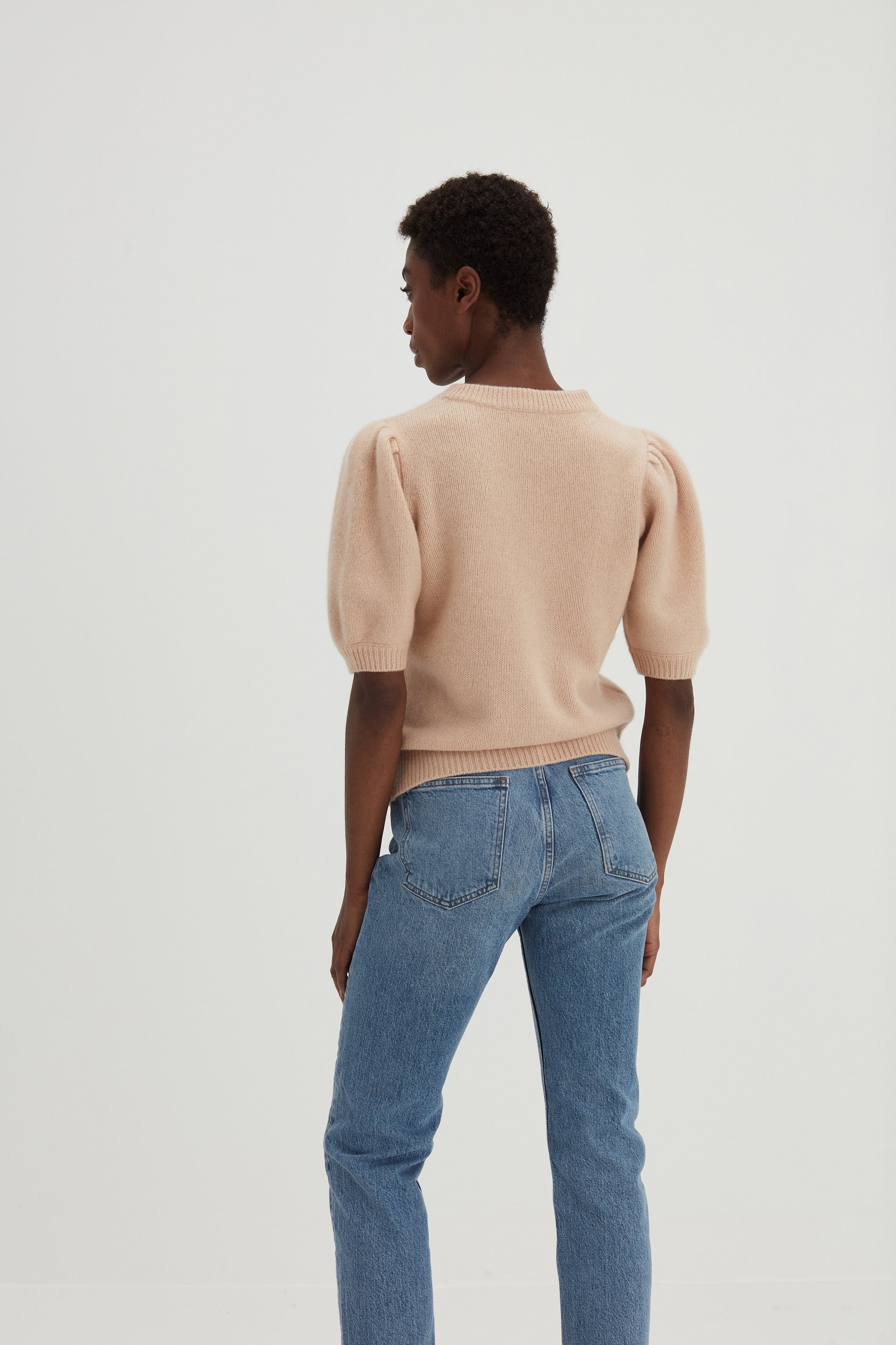 Davida Puff Sleeve T-shirt Sweaters Wheat