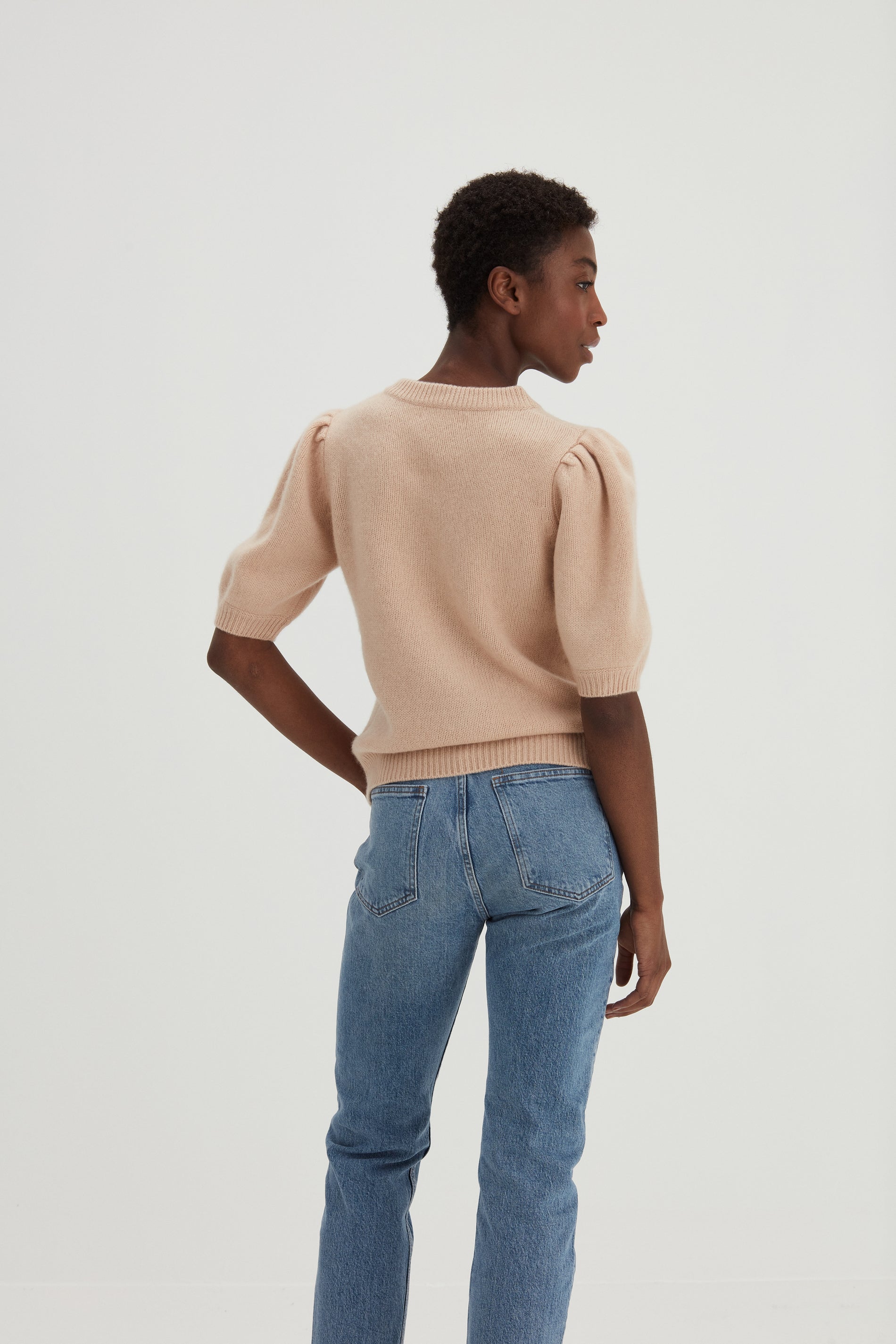 Davida Puff Sleeve T-shirt Sweaters Wheat