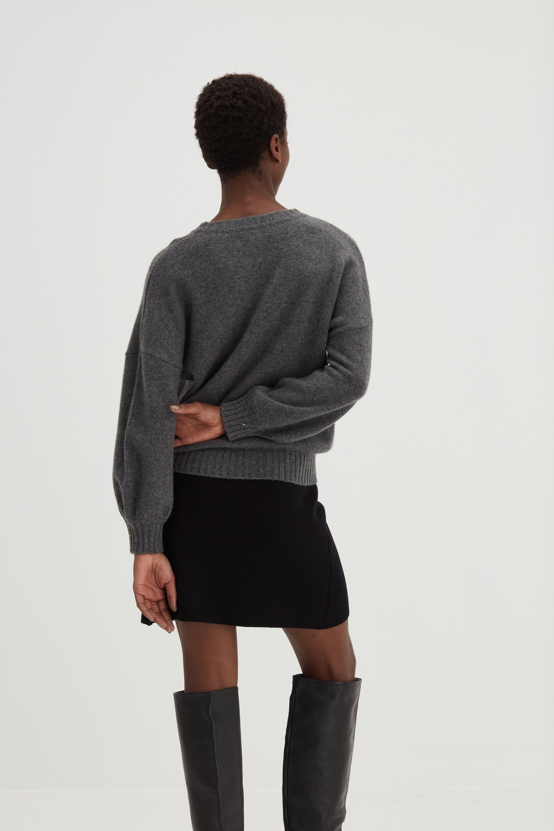 Davida Quarter Balloon Sleeve Sweater Sweaters Dark Grey