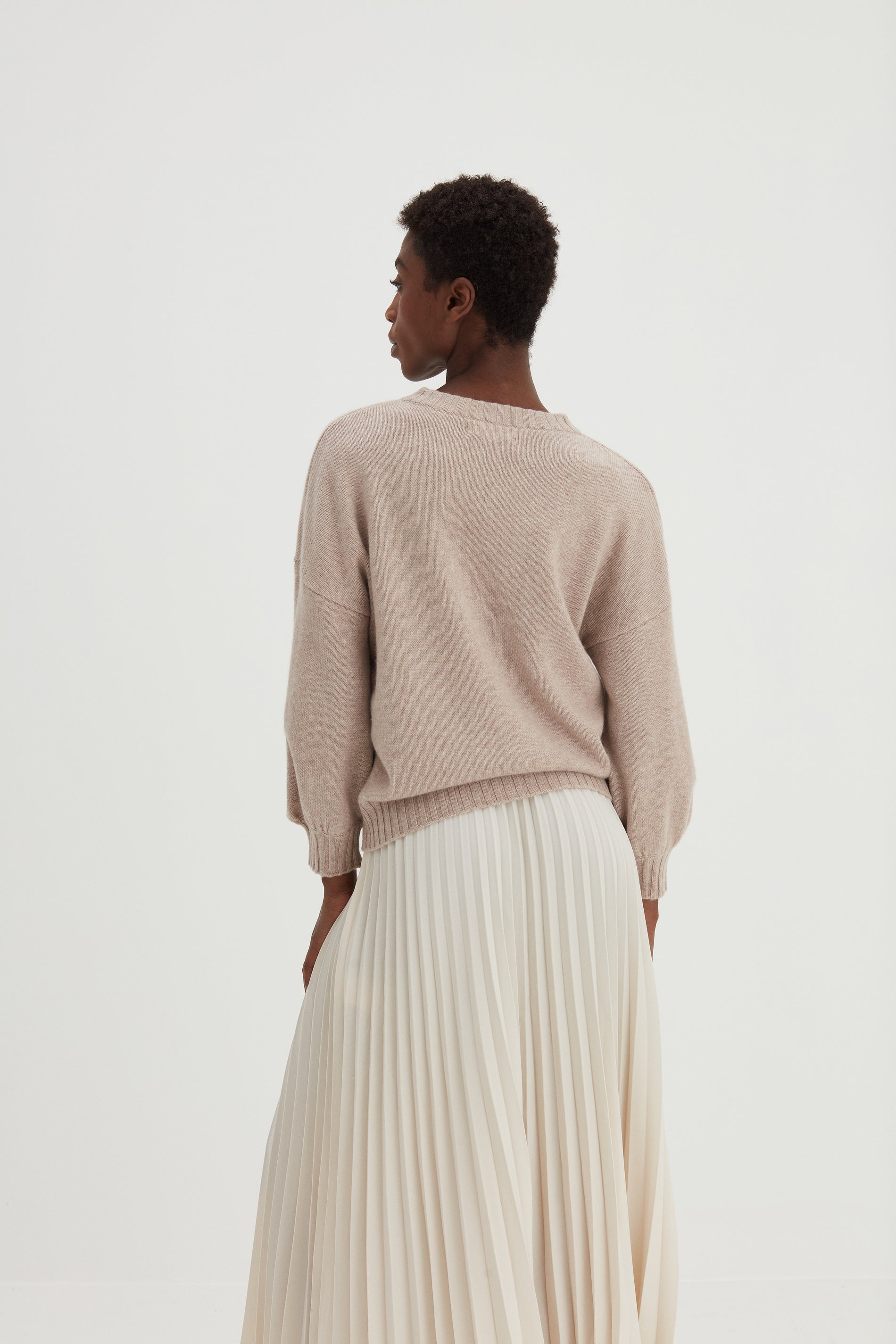 Davida Quarter Balloon Sleeve Sweater Sweaters Light Beige