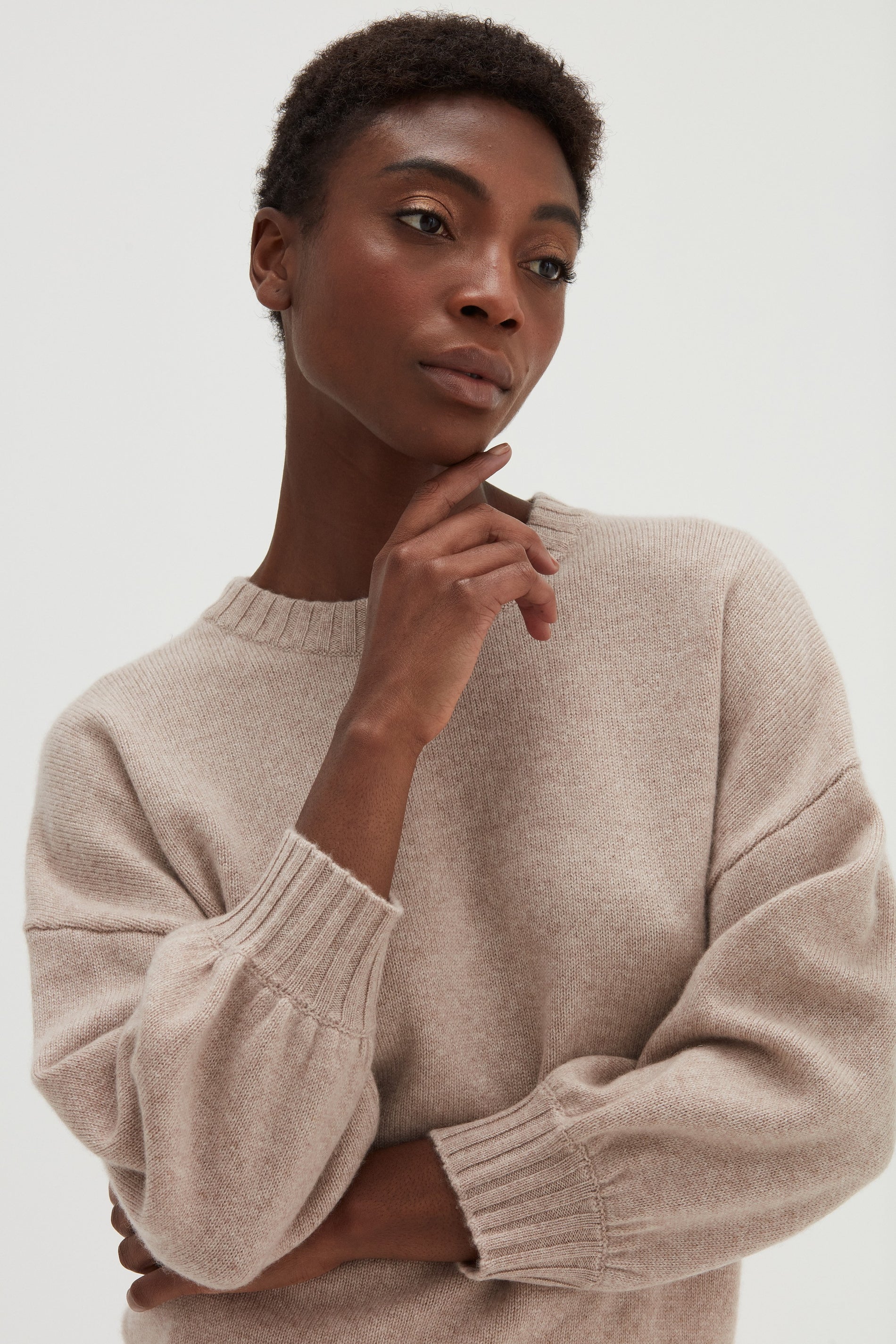 Davida Quarter Balloon Sleeve Sweater Sweaters Light Beige