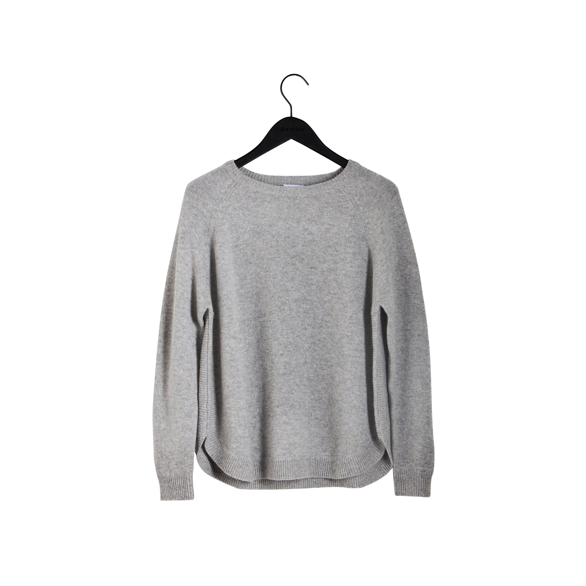 Davida Raglan Curved Sweater Sweaters Light Grey
