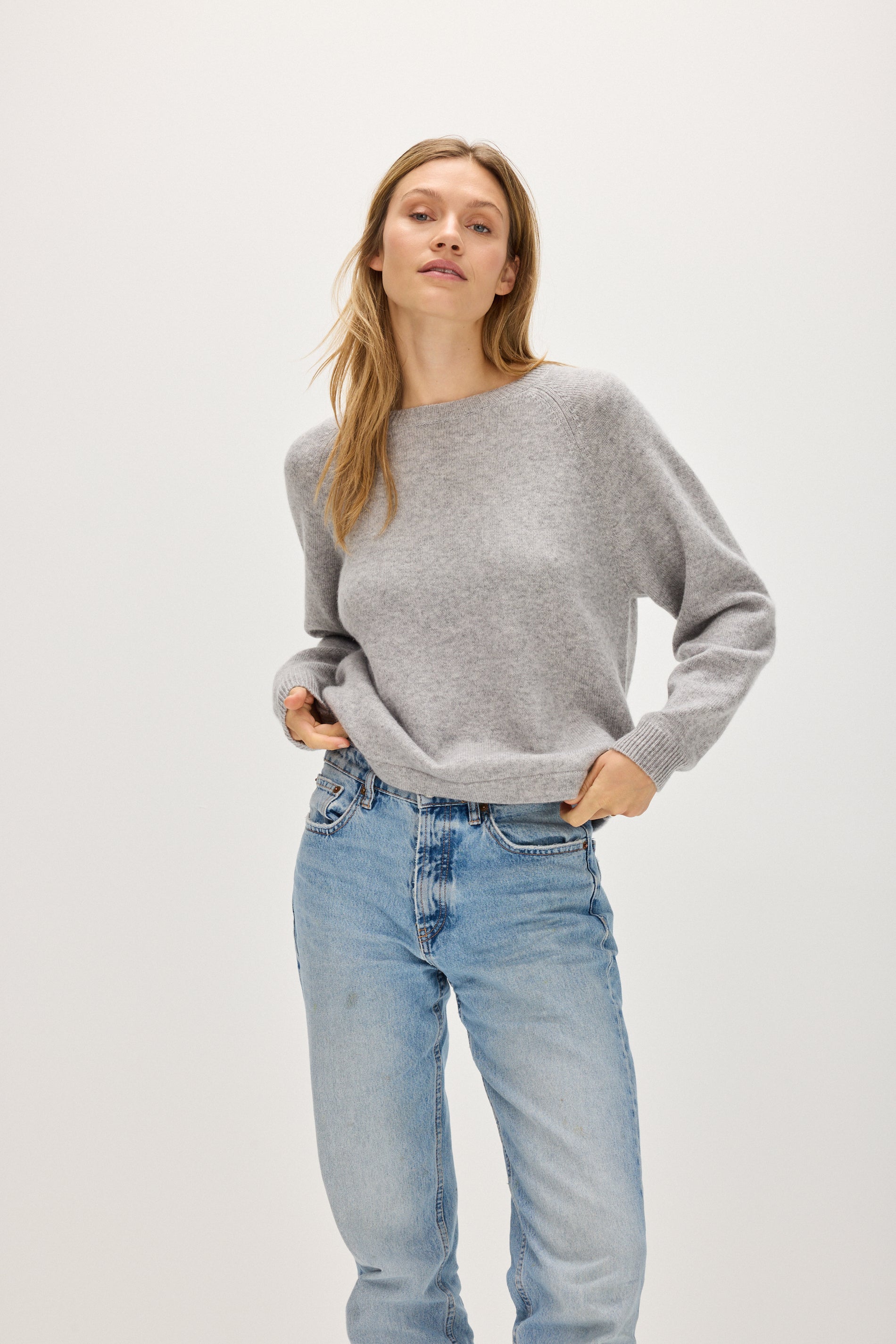 Davida Raglan Oversized Sweater Sweaters Light Grey