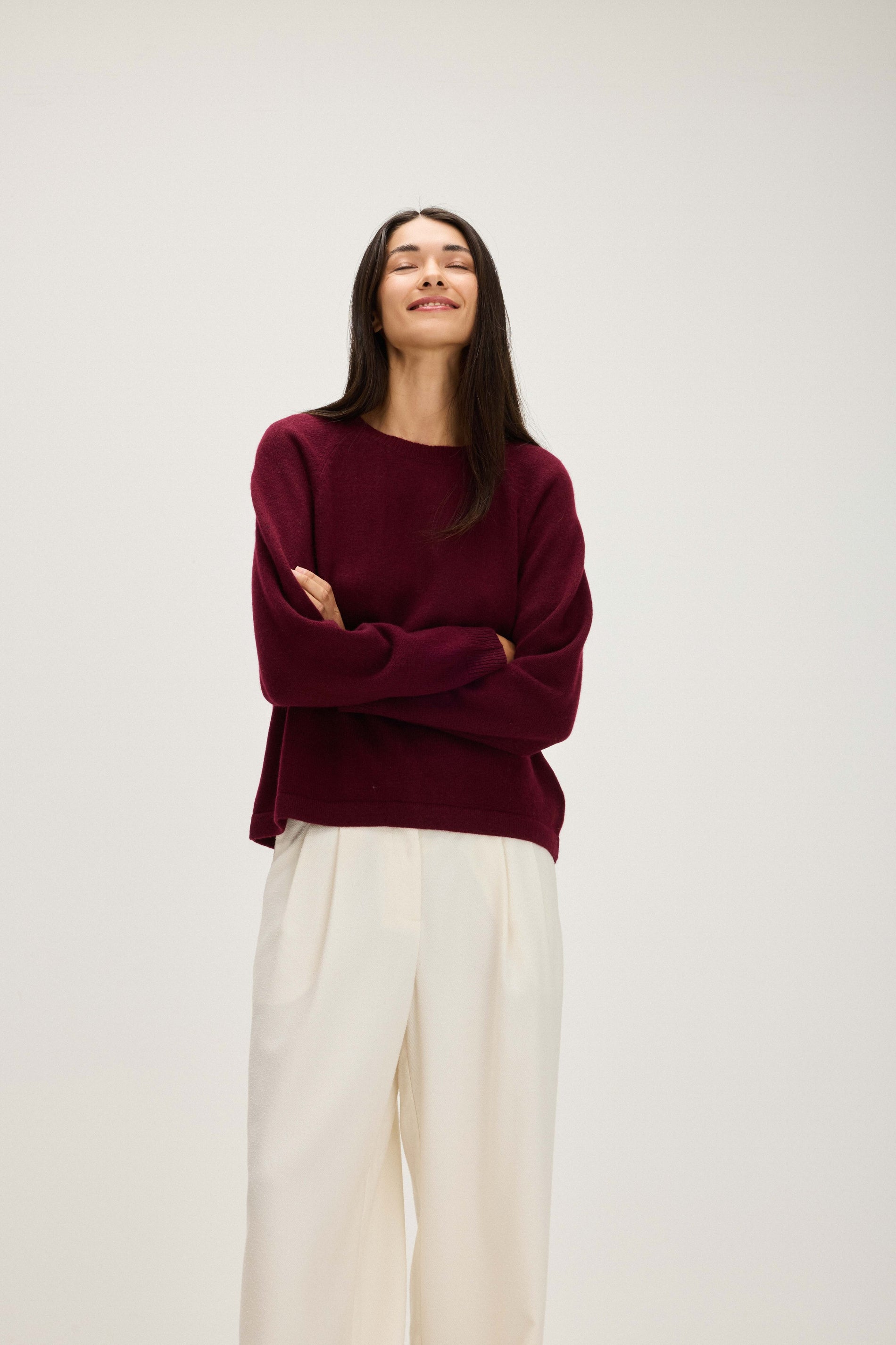 Davida Raglan Oversized Sweater Sweaters Mulberry Red