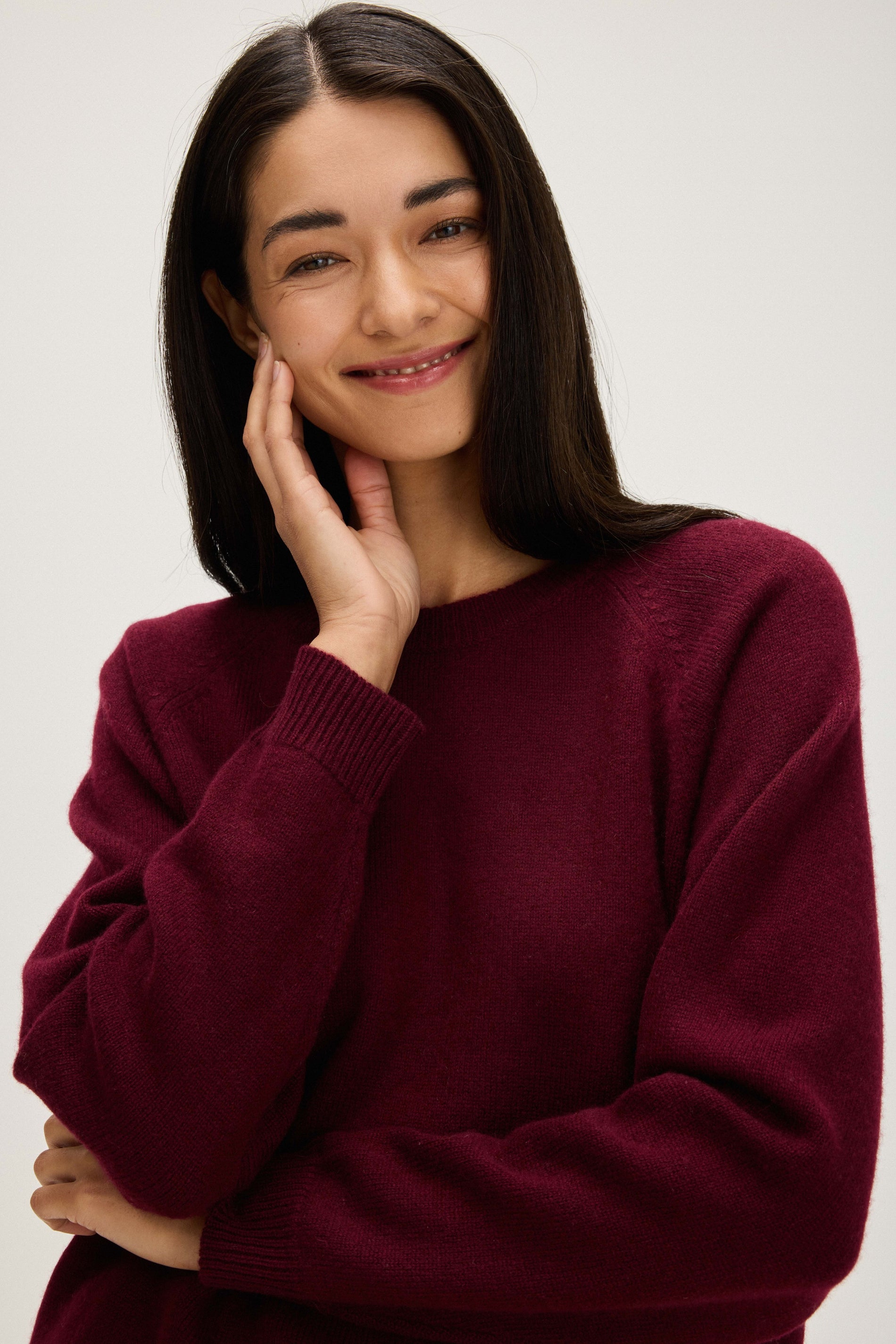 Davida Raglan Oversized Sweater Sweaters Mulberry Red