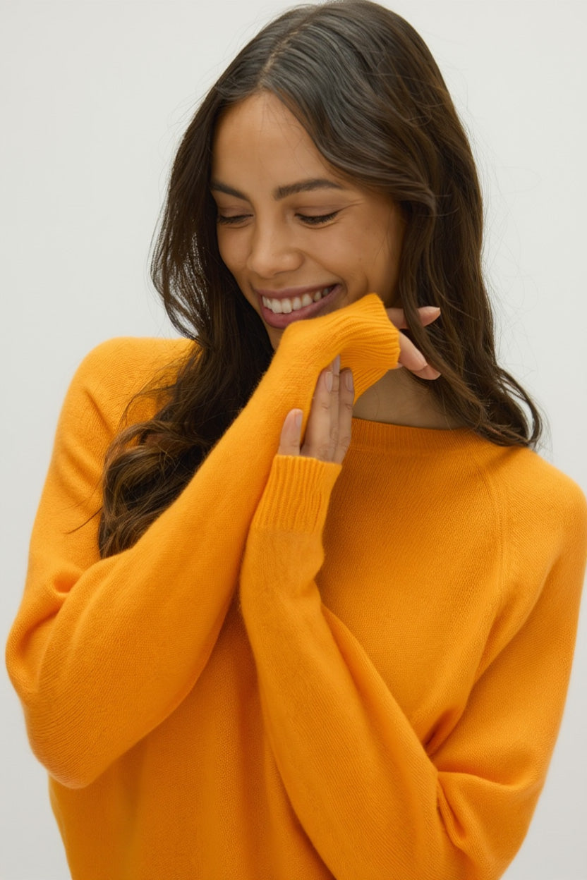 Davida Raglan Oversized Sweater Loose Tension Sweaters Intense Orange