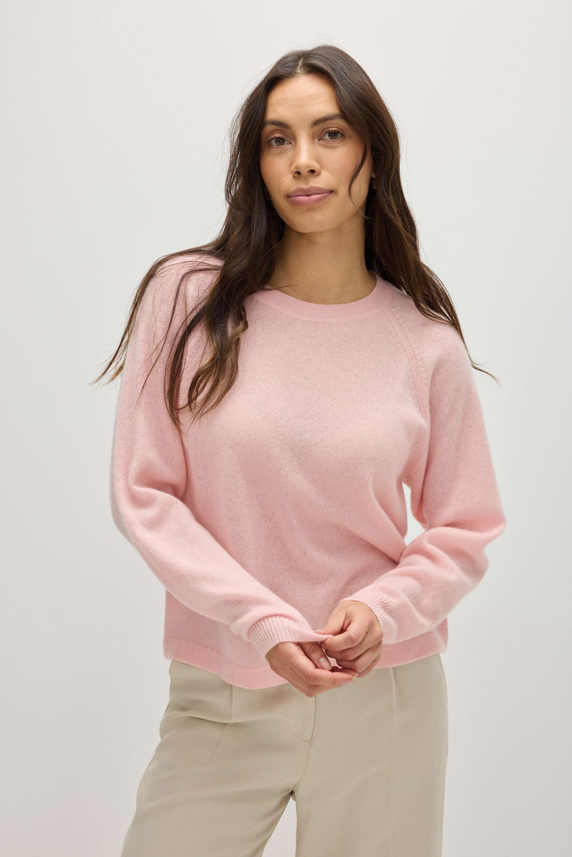 Davida Raglan Oversized Sweater Loose Tension Sweaters Pink