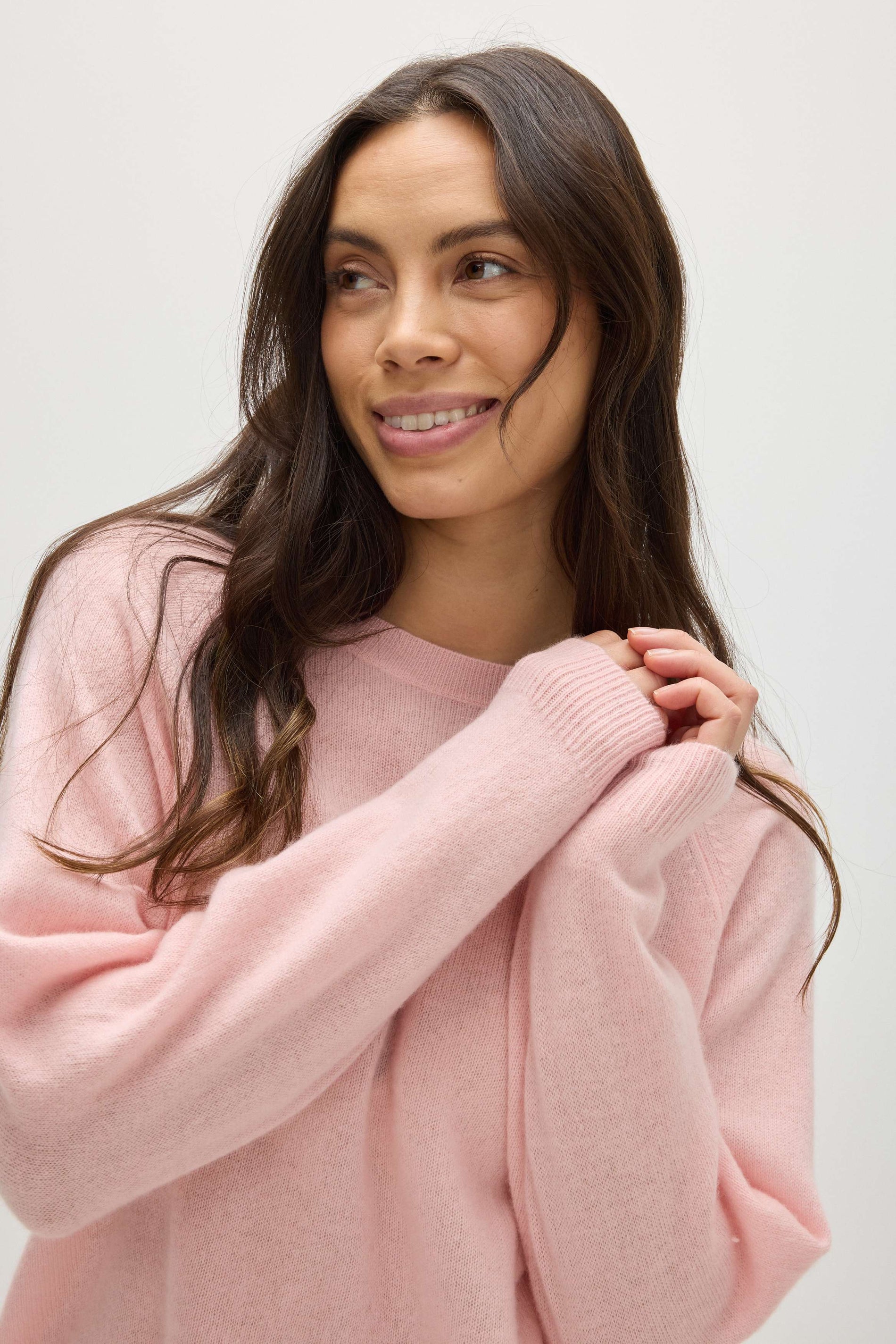 Davida Raglan Oversized Sweater Loose Tension Sweaters Pink