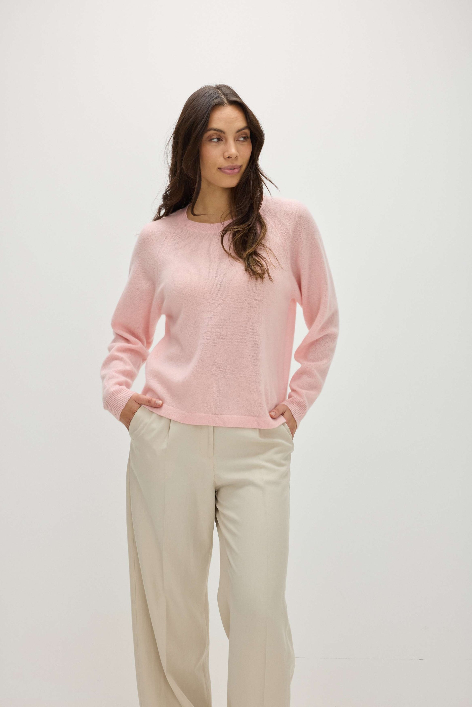 Davida Raglan Oversized Sweater Loose Tension Sweaters Pink