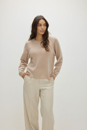 Raglan Oversized Sweater Loose Tension - Sand