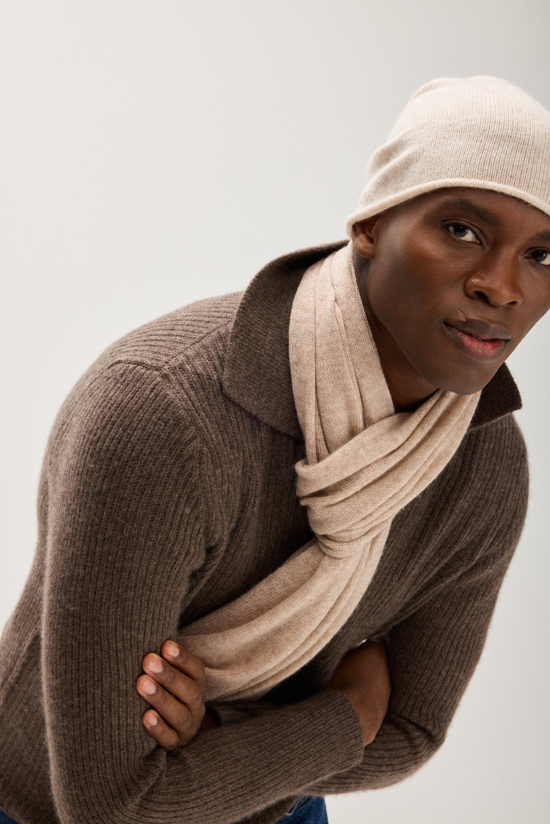 Davida Raw Edge Cap Accessories Light Beige