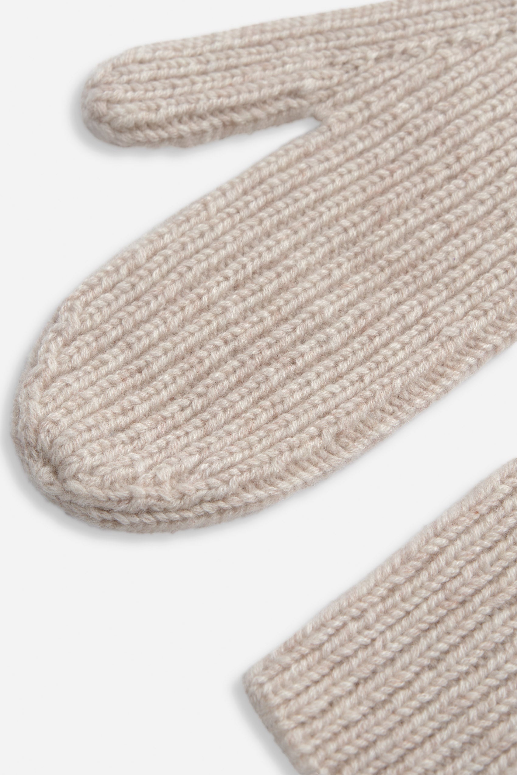 Davida Rib Mittens Accessories Light Beige
